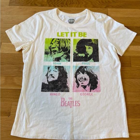 The Beatles White Let It Be Short Sleeve Tee - Picture 2 of 4